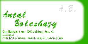 antal bolcshazy business card